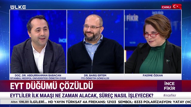 İnce Fikir – Fadime Özkan | Doç. Dr. Abdurrahman Babacan | Dr. Barış Ertem | 1 Ocak 2023