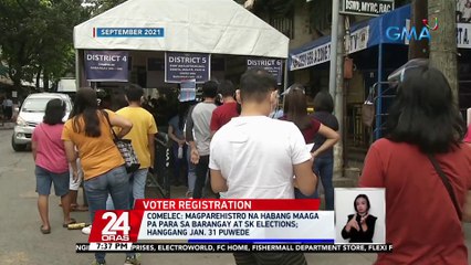 COMELEC: magparehistro na habang maaga pa para sa Barangay at SK Elections; hanggang Jan. 31 puwede | 24 Oras