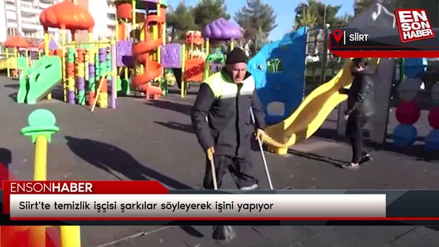 Siirt'te temizlik işçisi şarkılar söyleyerek işini yapıyor