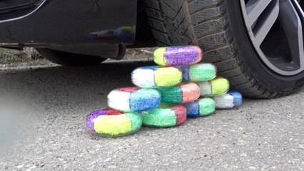EXPERIMENT CAR vs RAINBOW DONUTS _ Crushing Crunchy & Soft Things by Car