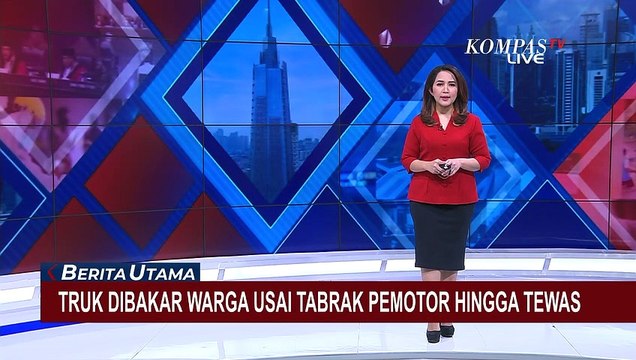 Sebuah Truk Dibakar Warga karena Tabrak Pemotor Hingga Tewas