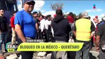 Bloquean la autopista México-Querétaro; denuncian contaminación de manantial