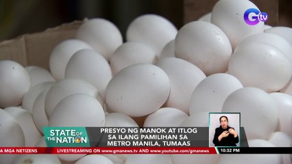 Presyo ng manok at itlog sa ilang pamilihan sa Metro Manila, tumaas | SONA