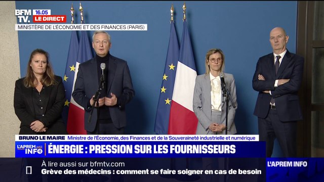 Bruno Le Maire sur le prix de l'énergie pour les PME: Les fournisseurs doivent respecter la charte