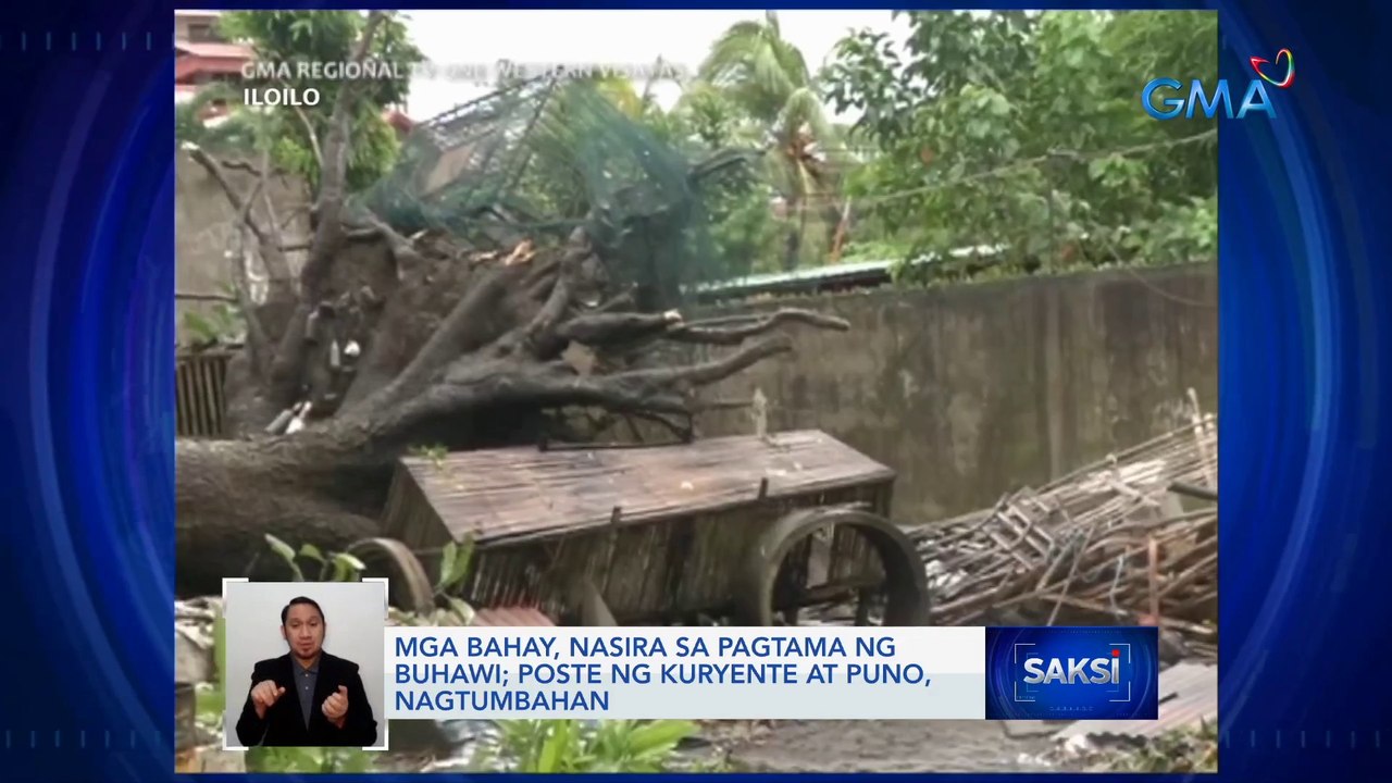 Mga bahay, nasira sa pagtama ng buhawi; poste ng kuryente at puno, nagtumbahan | Saksi
