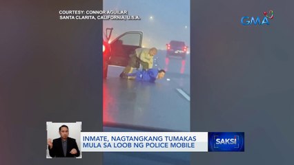 Inmate, nagtangkang tumakas mula sa loob ng police mobile | Saksi