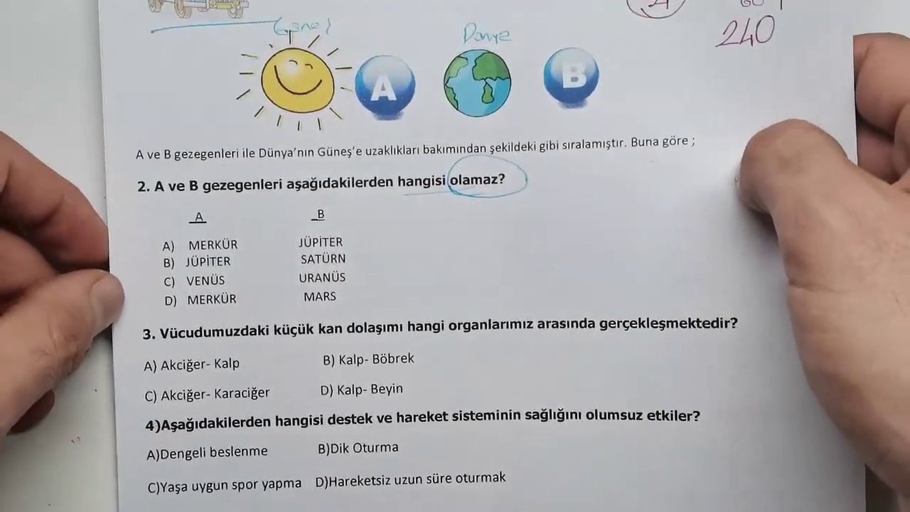 6.Sınıf FEN Bilimleri 1.Dönem 2.Yazılı Soruları ve Çözümü