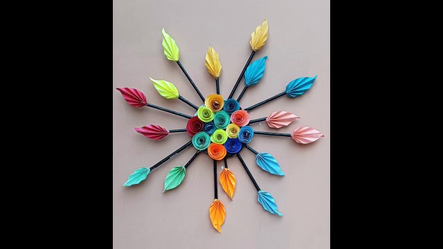 unique Paper Wall Hanging Craft // paper Craft For Home Decoration_Paper Flower Wall Hanging // DIY