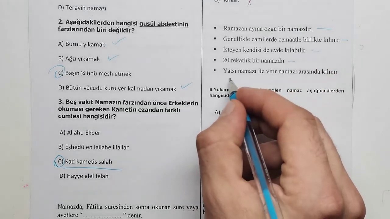 (%99 Çıkabilir ) 6.Sınıf Din Kültürü 1.Dönem 2.Yazılı Soruları ve Çözümü Yeni
