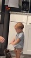 Toddler Grabs Bottle of Whiskey And Throws it on Floor