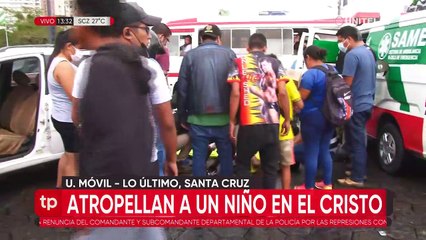 Un menor de edad fue atropellado en la zona del Cristo Redentor, en Santa Cruz