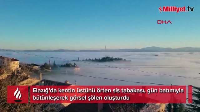 Elazığ'da sis tabakası gün batımıyla görsel şölen oluşturdu