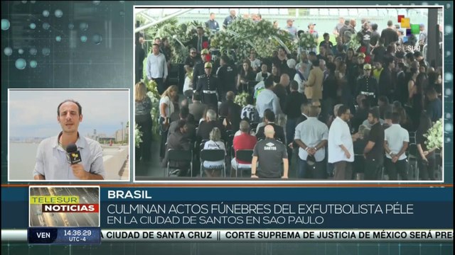 Brasil: Actos fúnebres del exfutbolista Pelé finalizan en la ciudad de Santos