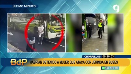 Mujer que ataca con jeringa: habrían detenido a fémina que inyectó líquido a pasajeros de buses