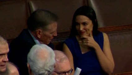 AOC appears to talk cordially with congressman who posted anime video of her assassination