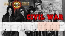 GUNS N' ROSES - CIVIL WAR Guitar Tab | Guitar Cover | Karaoke | Tutorial Guitar | Lesson | Instrumental | No Vocal