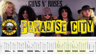 GUNS N' ROSES - PARADISE CITY Guitar Tab | Guitar Cover | Karaoke | Tutorial Guitar | Lesson | Instrumental | No Vocal