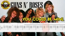 GUNS N' ROSES - YOU COULD BE MINE Guitar Tab | Guitar Cover | Karaoke | Tutorial Guitar | Lesson | Instrumental | No Vocal