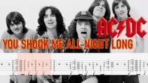 AC/DC - YOU SHOOK ME ALL NIGHT LONG Guitar Tab | Guitar Cover | Karaoke | Tutorial Guitar | Lesson | Instrumental | No Vocal