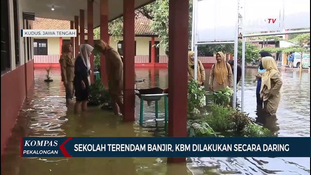 Sekolah Terendam Banjir, KBM Dilakukan Secara Daring