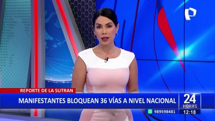 Hay 36 puntos de tránsito bloqueado a nivel nacional, señaló funcionario de la Sutran