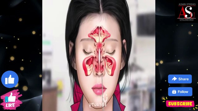 ASMR Endoscopy|Nose Secretion Removal|nasal congestion|endoscopy|asmr animation @asmrstudiounlimited ​