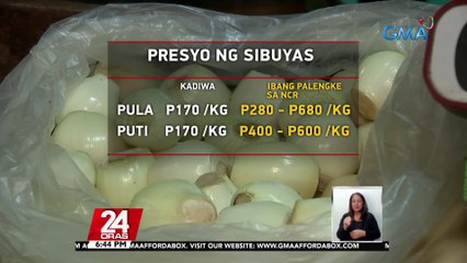 Sibuyas sa ilang pamilihan sa NCR, mahal pa rin kahit bumaba na raw ang farm gate price | 24 Oras