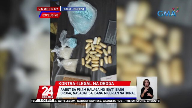 Aabot sa P5.4M halaga ng iba't ibang droga, nasabat sa isang Nigerian national | 24 Oras