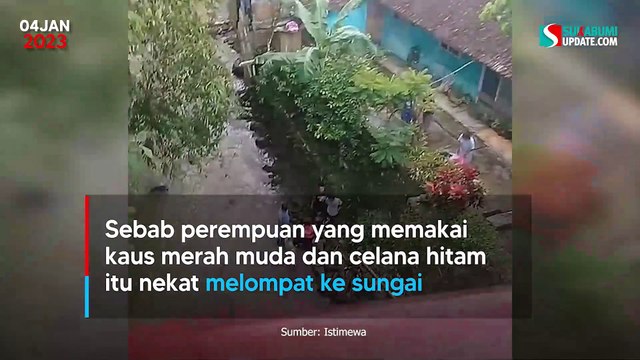 Heboh, Perempuan Nekat Lompat ke Sungai dari Atas Jembatan 12 Meter di Cibadak Sukabumi