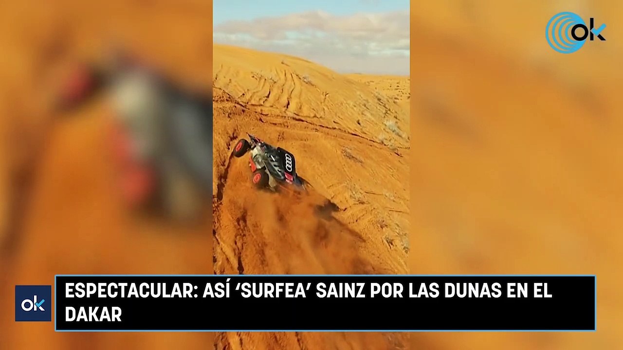 Espectacular así 'surfea' Sainz por las dunas en el Dakar