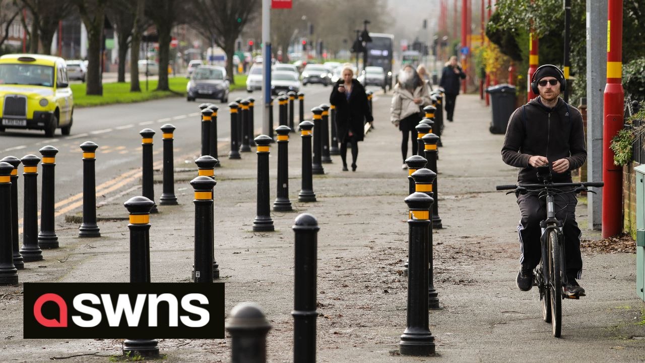 Residents baffled by bizarre stretch of 60 bollards erected outside a primary school in Birmingham