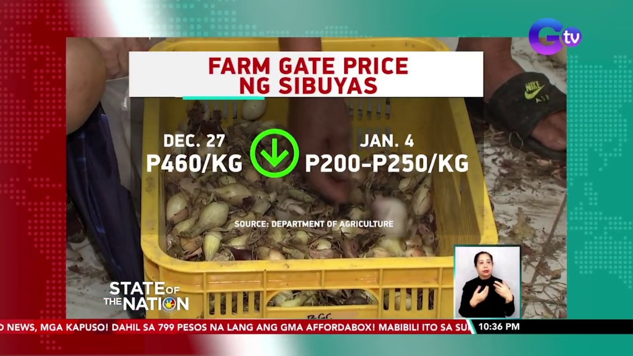 Farm gate price ng sibuyas, bumaba na sa P200/kg, pero umaabot pa rin sa higit P600/kg ang presyo sa ilang palengke | SONA