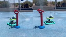 Baby boy's hilarious splash pad incident is a guaranteed mood-booster
