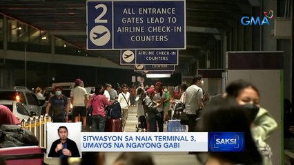 Pila sa immigration counters sa NAIA 3, humaba dahil wala raw nakataong officer | Saksi