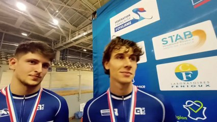 Piste - Championnats de France - Roubaix 2023 - Le Comité des Hauts-de-France champion de France, Clément Cordenos, Thomas Boudat, Thomas Denis, Valentin Tabellion et Théo Bracke