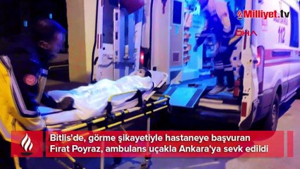Görme sorunu yaşayan küçük Fırat, ambulans uçakla Ankara'ya sevk edildi