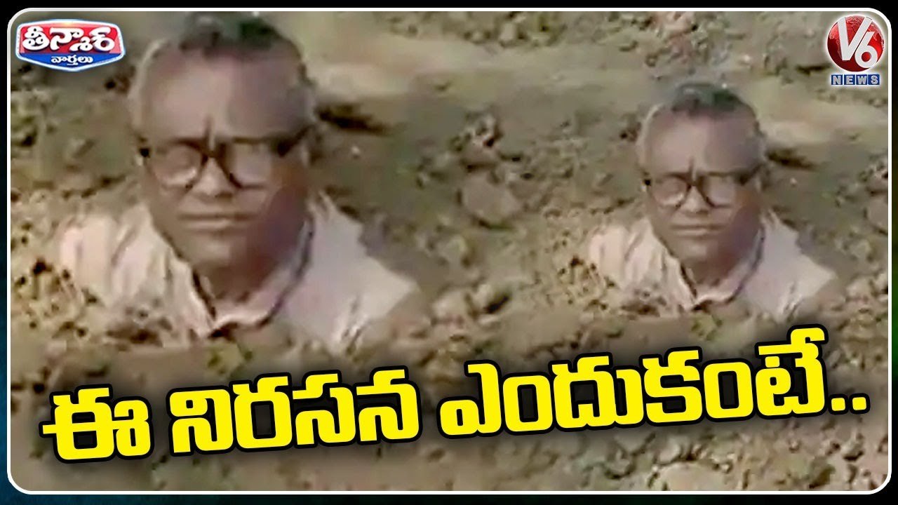 Farmer Protest For His Land By Digging Himself In Shoulder Deep Soil ...