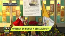 Colocan ofrenda a Benedicto XVI en la Basílica de Guadalupe