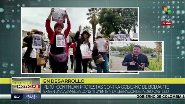 En región de Cajamarca, Perú organizaciones sociales exigen la renuncia de la presidenta Dina Boluarte