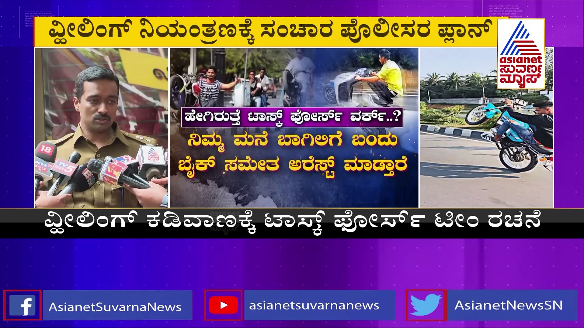 ಬೆಂಗಳೂರಿನಲ್ಲಿ ಮಿತಿ ಮೀರುತ್ತಿದೆ ಪುಂಡರ ವ್ಹೀಲಿಂಗ್ ಹಾವಳಿ: ಕಡಿವಾಣಕ್ಕೆ ಟಾಸ್ಕ್‌ಫೋರ್ಸ್ ಟೀಂ ರಚನೆ