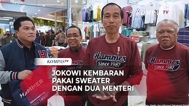 Jokowi Kembaran Sweater dengan Menteri Basuki dan Pratikno, Erick Thohir Canda Jadi Body Guard!