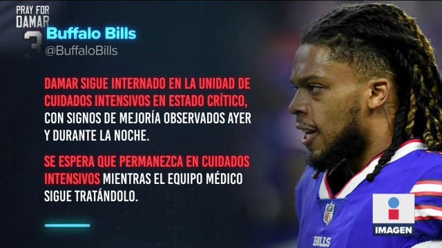 Damar Hamlin sigue en estado crítico con signos de mejoría