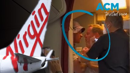 Wild moment business-class passenger starts fight with Virgin Australia pilot