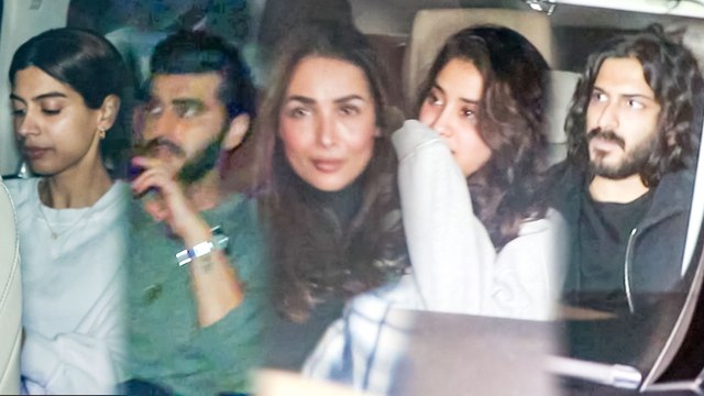 रिहा कपूर के घर पार्टी में शामिल हुए मलाइका, अर्जुन और जान्हवी कपूर