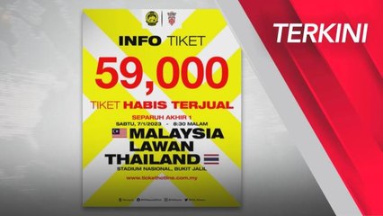 [TERKINI] Kesemua 59,000 tiket aksi Malaysia menentang Thailand habis terjual