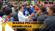 Warga Pekanbaru Membludak Sambut Jokowi Di Pasar Bawah Pekanbaru