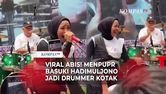 Viral dan Keren Abis! Menteri PUPR Basuki Hadimuljono Jadi Drummer Band Kotak