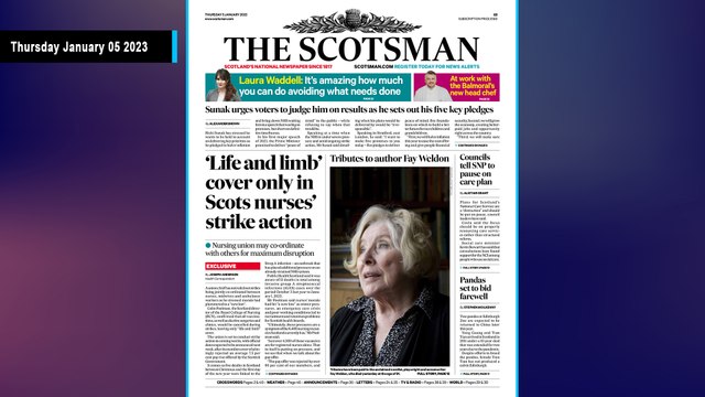 The Scotsman Bulletin Thursday January 05 2023 #NHS #Nurses #Strike