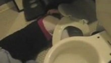 drunk girl in toiled