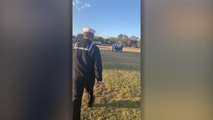 Navy Brother Surprises Sibling During Football Huddle
